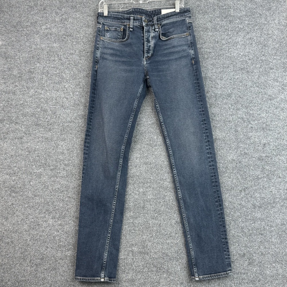 Rag & Bone Fit 2 Slim Jeans Mens 29x33 Dark Blue Stretch Denim Casual Button Fly